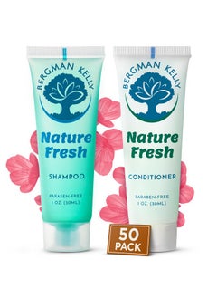 BERGMAN KELLY - Travel Shampoo And Conditioner Set - 1 Fl Oz, 100 Pieces, Nature Fresh - Delight Your Guests With Refreshing & Soothing Hotel Toiletries And Guest Hospitality In Bulk  - Image 1