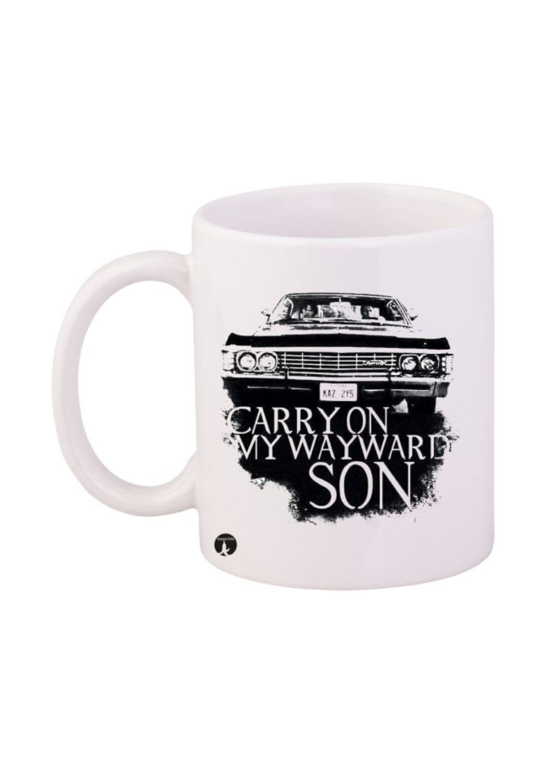 Supernatural Printed Mug White/Black 12ounce