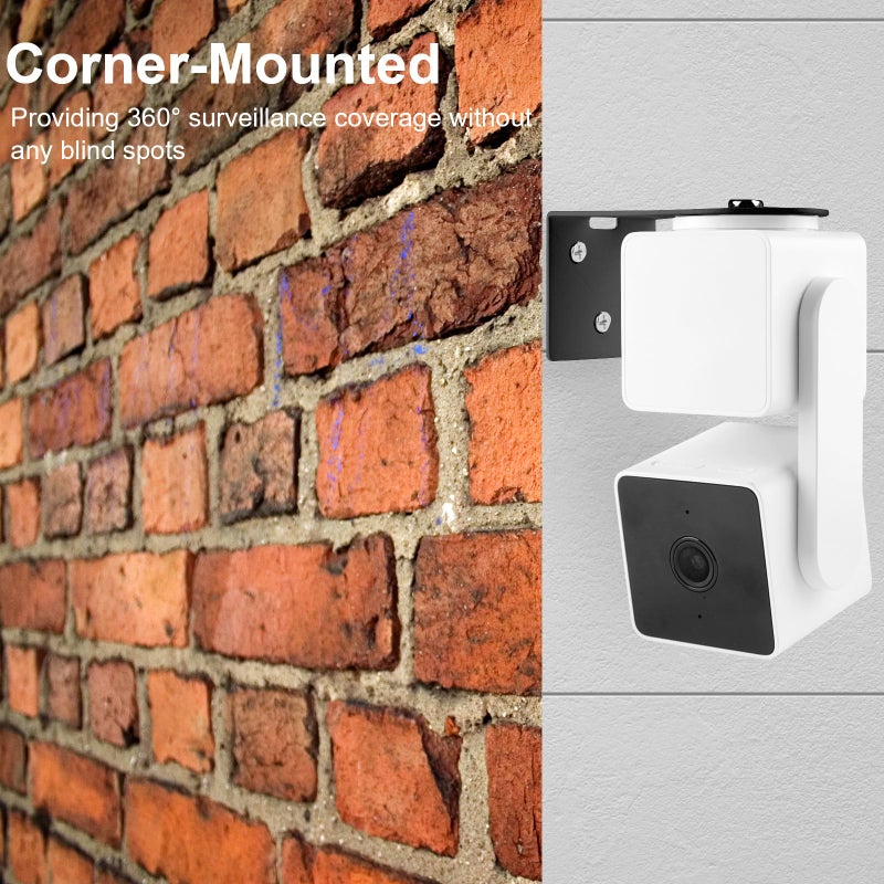 UYODM 2Pack Adhesive Metal Wall Mount Bracket Compatible with Wyze Cam Pan V3/Wyze Cam V4/ V2, VHB Stick On,No Drilling Mounting Bracket for Wyze Get The Best View,Two Ways Installation (Black) - Image 4