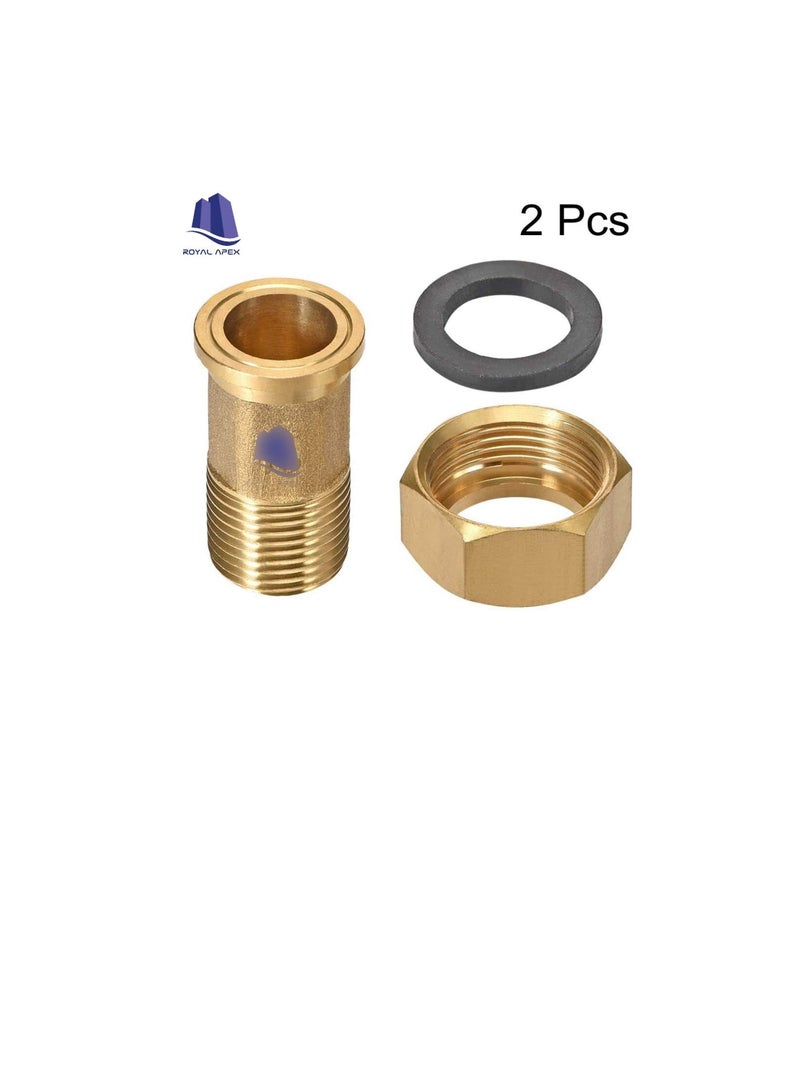 تركيب مواسير نحاسية حلمة عرافة G1 / 2 ذكر x G3 / 4 أنثى موصل ملولب عداد المياه اقتران 45 سنتيمتر 2 قطعة  - Image 3