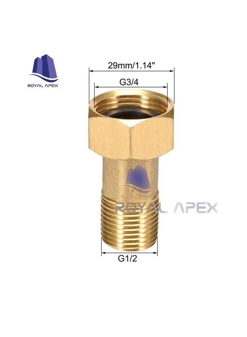 تركيب مواسير نحاسية حلمة عرافة G1 / 2 ذكر x G3 / 4 أنثى موصل ملولب عداد المياه اقتران 45 سنتيمتر 2 قطعة  - Image 2