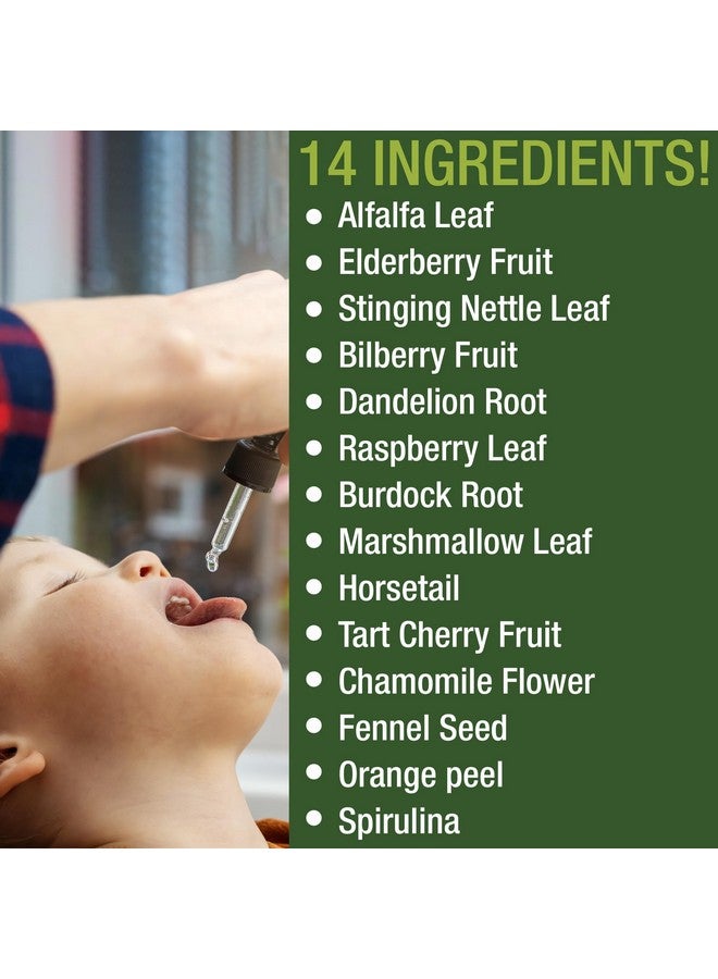 Peak Performance Kids Vitamins From Herbs. Liquid Kids Herbal Multivitamin. No Bitter Taste. Sugar Free 14-in-1 Vegan Supplement Drops For Toddlers, Children, Teens. Mixed In Water They Won't Even Taste It - Image 2