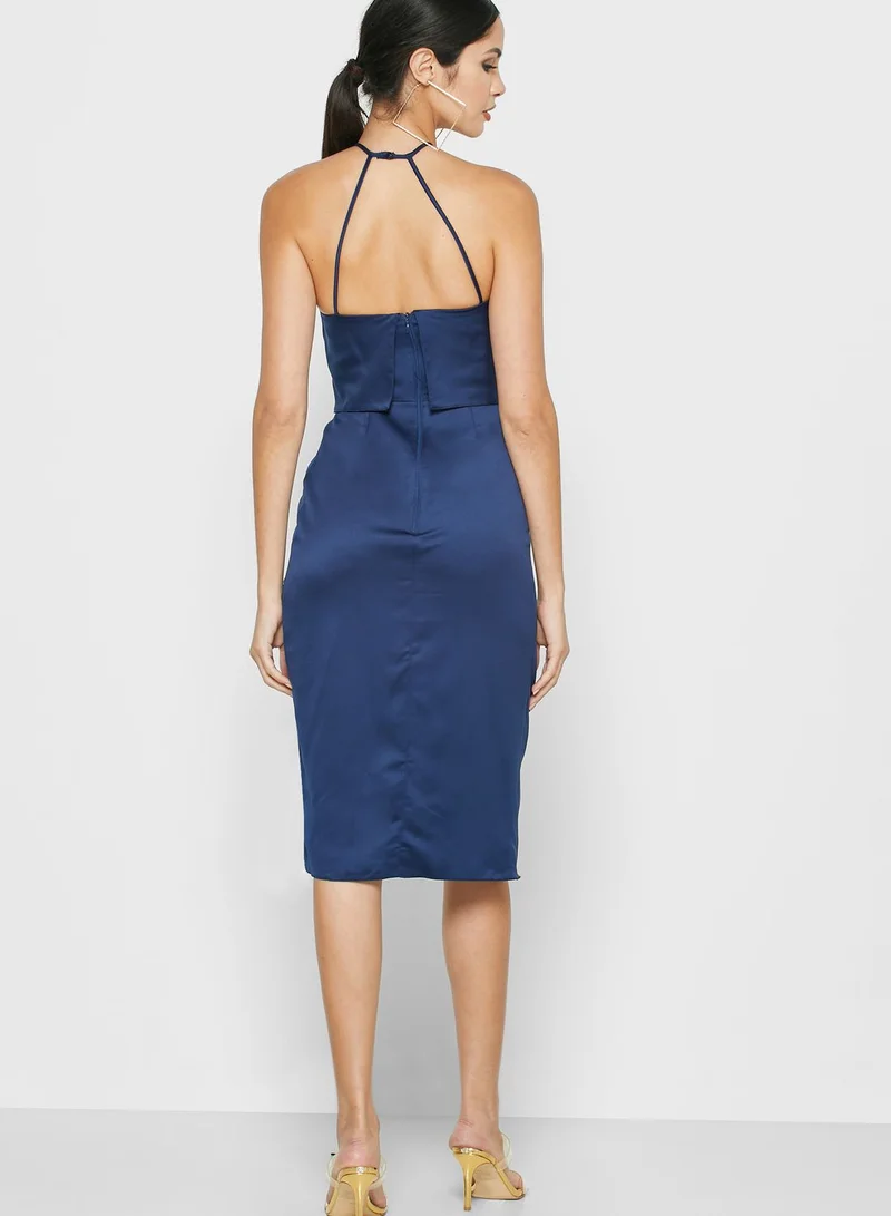 lipsy halter neck asymmetric bodycon dress Halter Neck Asymmetric Bodycon Dress Magenta  Brandlyng