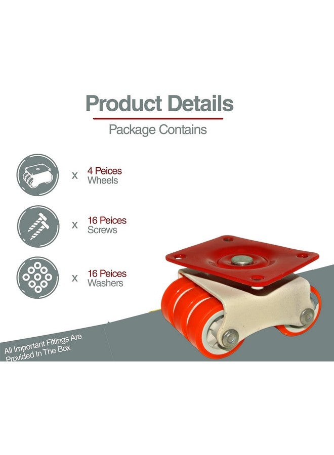 NB Crafted 360 Degrees Caster Moving Wheel for Heavy Furniture with Bearing for Bed, Table, Sofa, Trolley Moving Heavy Duty Weight Capacity upto 500-600 Kg (Pack of 8) - Image 5