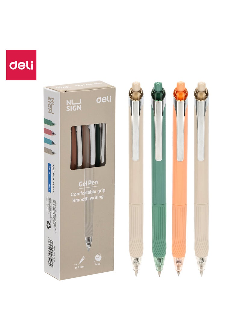 ديلي قلم جل أزرق 0.7 مم ، قلم جل ضغاط ، قبضة ناعمة لتجربة استخدام مريحة، مجموعة من 8 أقلام