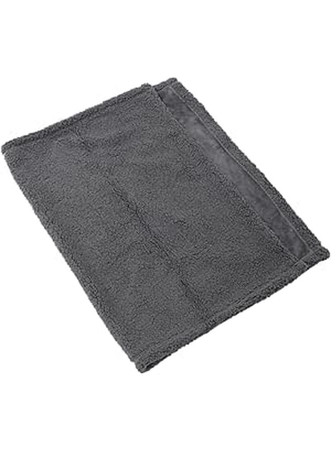 Grey Pet Blanket Soft Fleece Sleeping Mat Portable Lightweight for Home and Travel - Image 1
