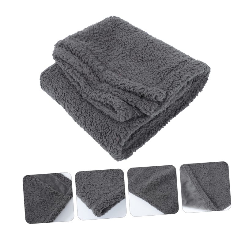 Grey Pet Blanket Soft Fleece Sleeping Mat Portable Lightweight for Home and Travel - Image 5