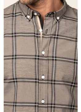 Tudors Slim Fit Long Sleeve Plaid Buttoned Collar Men's Shirt  - Image 3