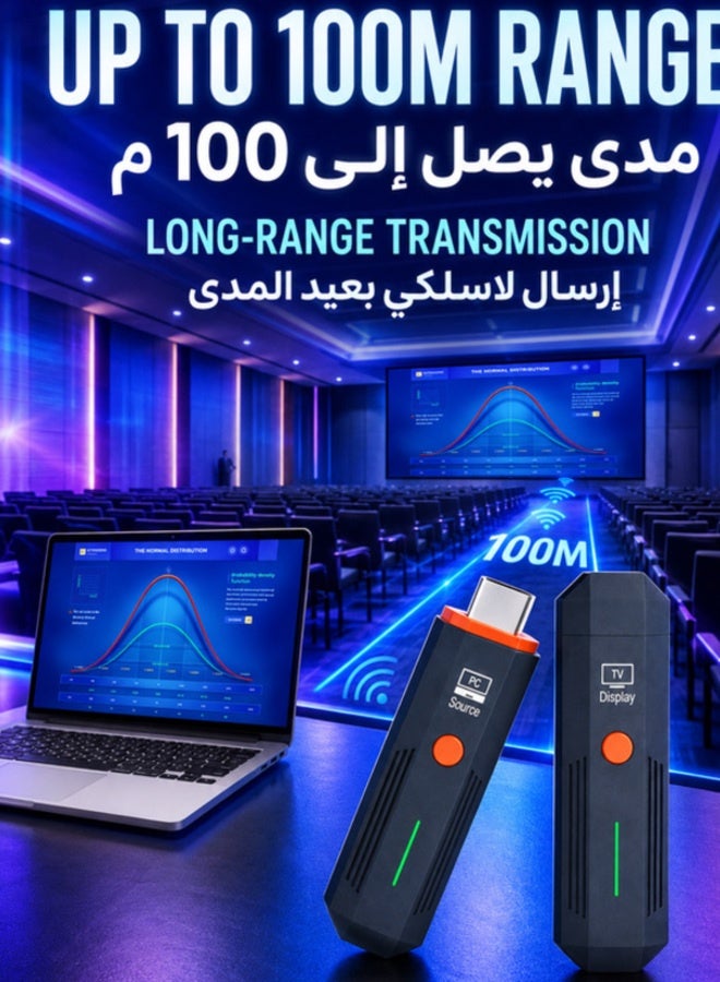 WALALLA 2026 Upgraded Wireless HDMI Transmitter & Receiver Kit 100M - 5G+2.4G Plug & Play Extender, 4K Decode & 1080P Output Display Adapter for PC, Projector, TV Box to Monitor/Audio - Image 4