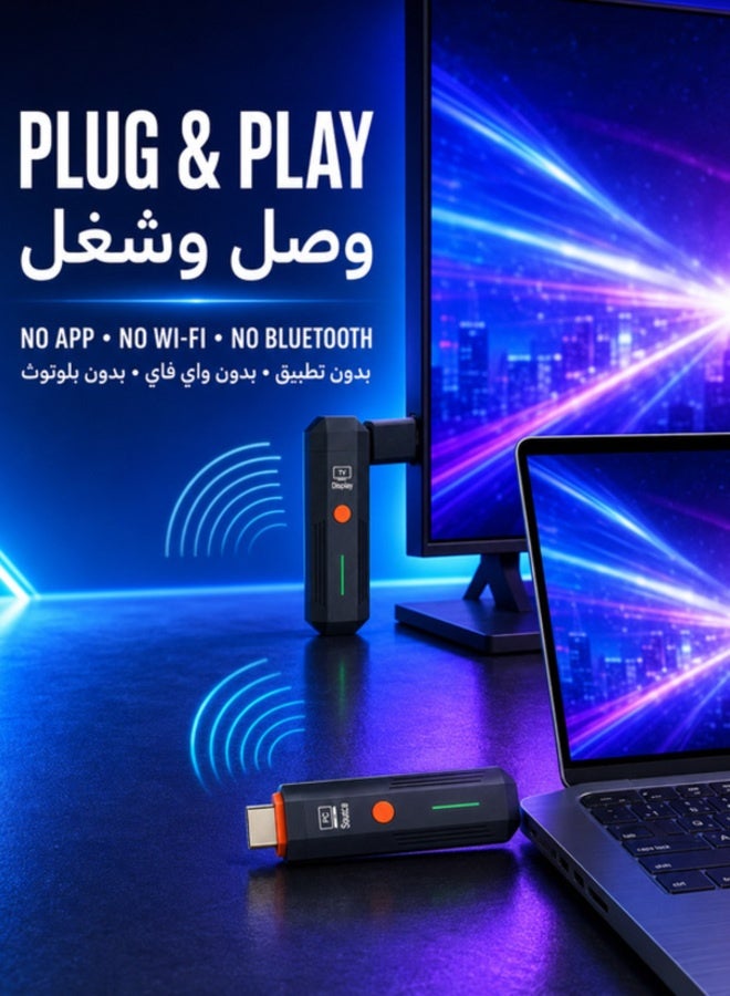 WALALLA 2026 Upgraded Wireless HDMI Transmitter & Receiver Kit 100M - 5G+2.4G Plug & Play Extender, 4K Decode & 1080P Output Display Adapter for PC, Projector, TV Box to Monitor/Audio - Image 2