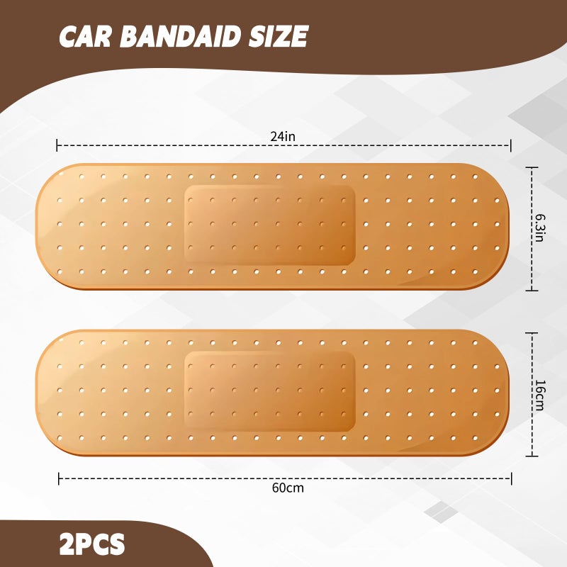 UYUOO 2PCS Car Bandaid Sticker 24 x 6.6 Inches Giant Bandaid Sticker, Car Accessories Funny Band aid Stickers for Car Damage to Cover Crack, Damage, Scratch and Dent - Image 2