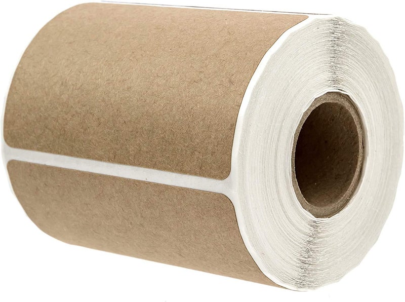 SBlabels 2" x 3" Brown Kraft Rectangle Color Code Labels / 250 Permanent Adhesive Write On Labels/Blank Kraft Stickers - Image 1