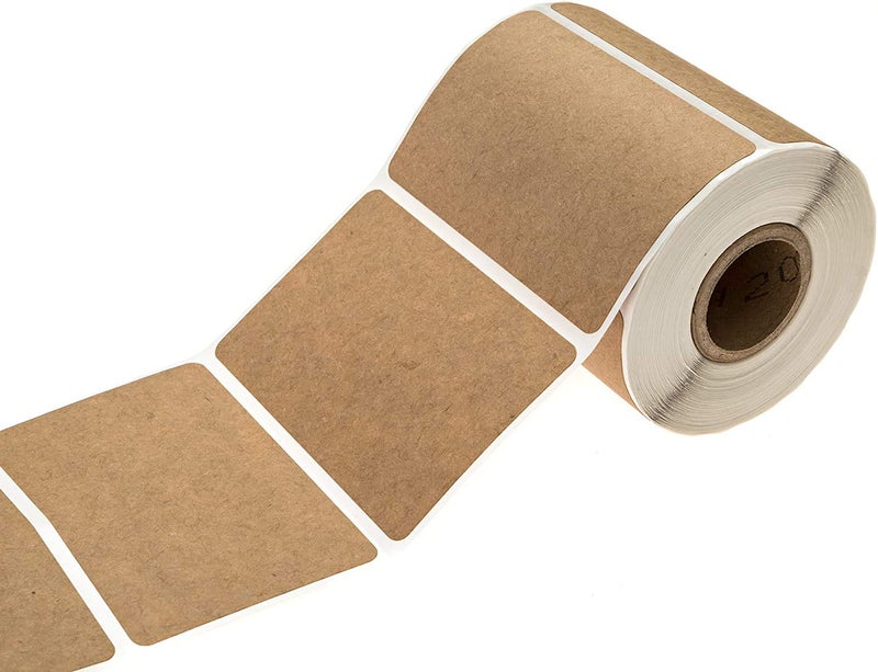 SBlabels 2" x 3" Brown Kraft Rectangle Color Code Labels / 250 Permanent Adhesive Write On Labels/Blank Kraft Stickers - Image 3