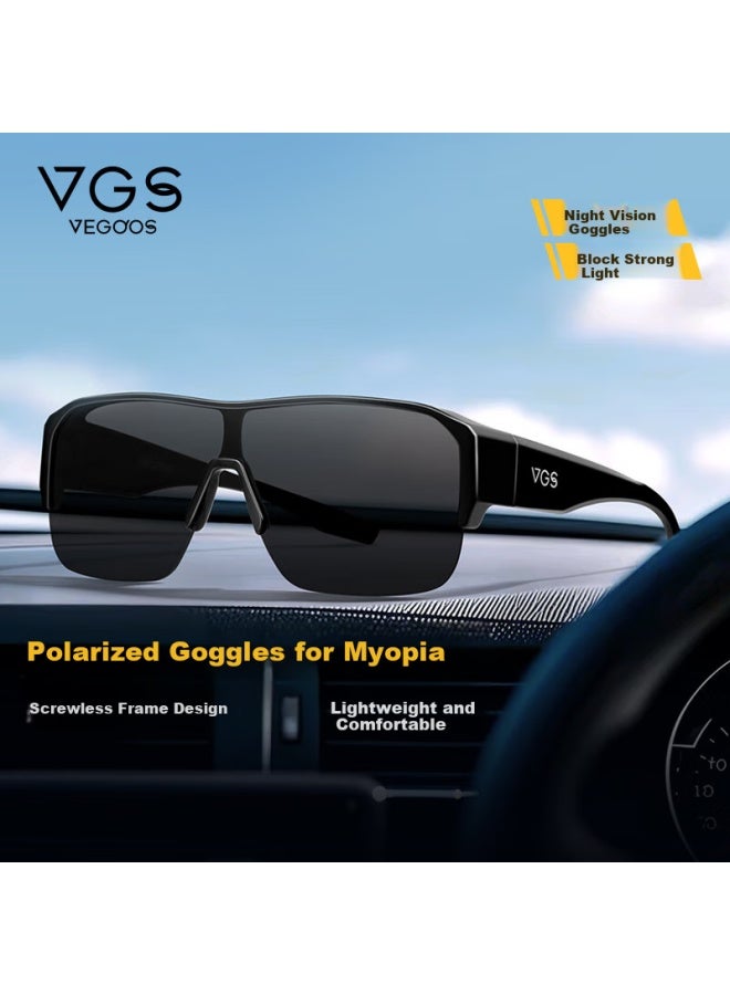 Vegoos Day And Night Polarized Myopia Sungl Clip-on, Anti-glare Night Vision Gl For Driving And Cycling - Image 1