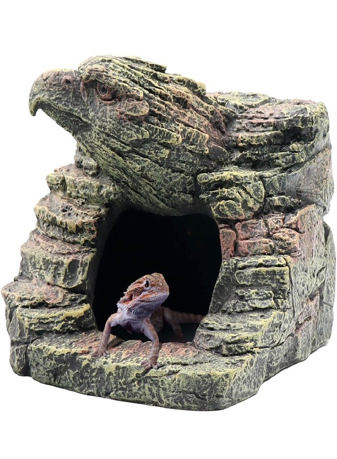 relaqcc Reptile Rock Basking Platform, Gecko Hide Cave Hiding Place, Snake Cave and Hides for Reptiles, Amphibians, and Small Animals, Lizards (Type-D（Small）) - Image 1