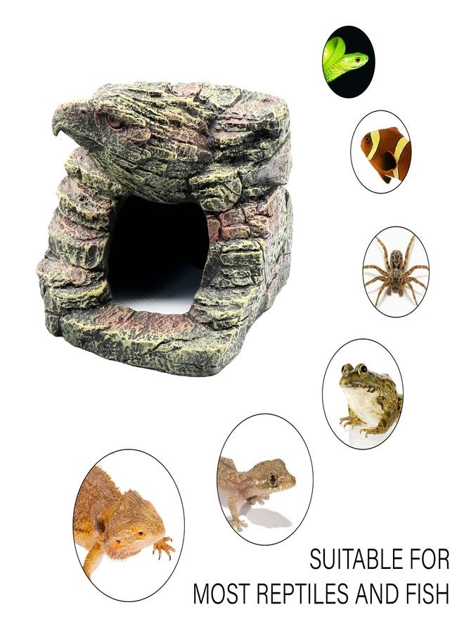 relaqcc Reptile Rock Basking Platform, Gecko Hide Cave Hiding Place, Snake Cave and Hides for Reptiles, Amphibians, and Small Animals, Lizards (Type-D（Small）) - Image 5