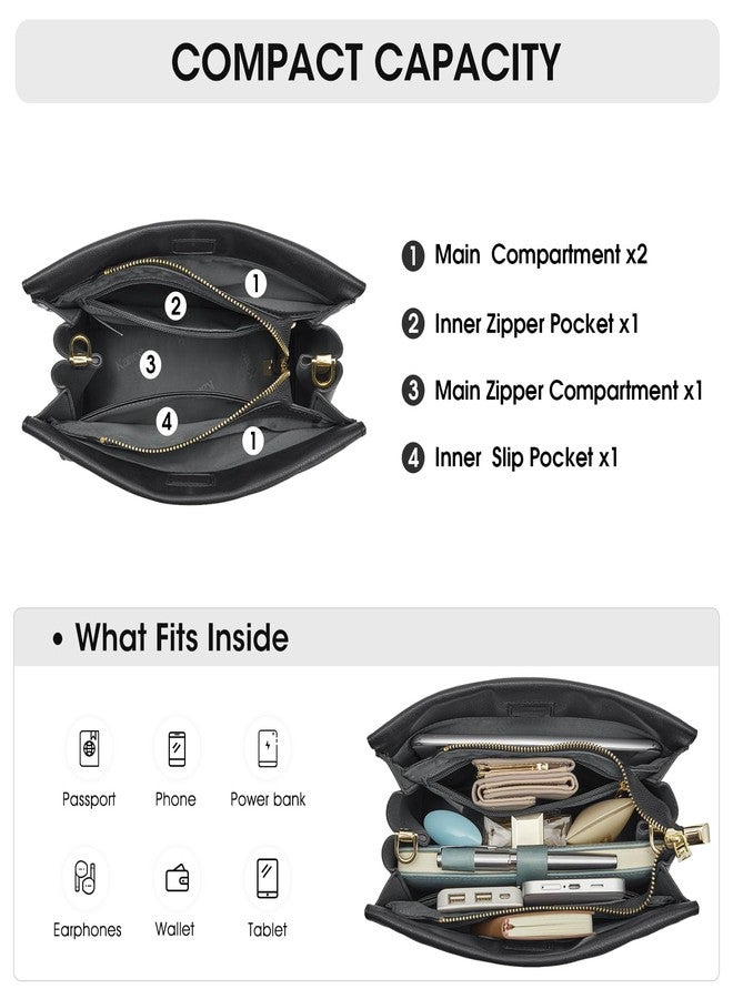 Kattee Leather Purses and Handbags for Women, Small Crossbody Bags for Women, Top Handle Hobo Shoulder Bag with 2 Straps - Image 4