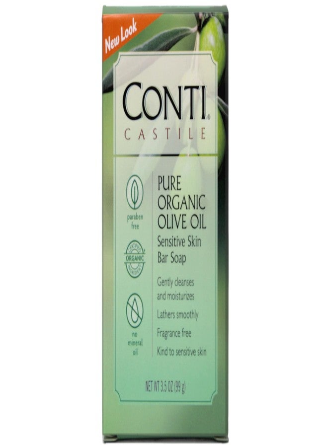 CONTI صابون بار زيت الزيتون العضوي النقي من كونتي كاستيل للبشرة الحساسة 3.5 أونصة (عبوة من 2) - Image 2