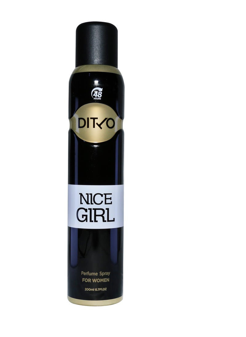 Ditto - Nice Girl Perfume Spray For Women 200ml - Image 1