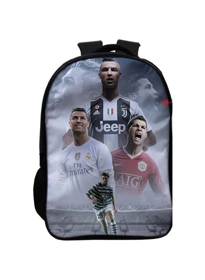 C Ronaldo Backpack Daypack Schoolbag Teen Boys School Book bag