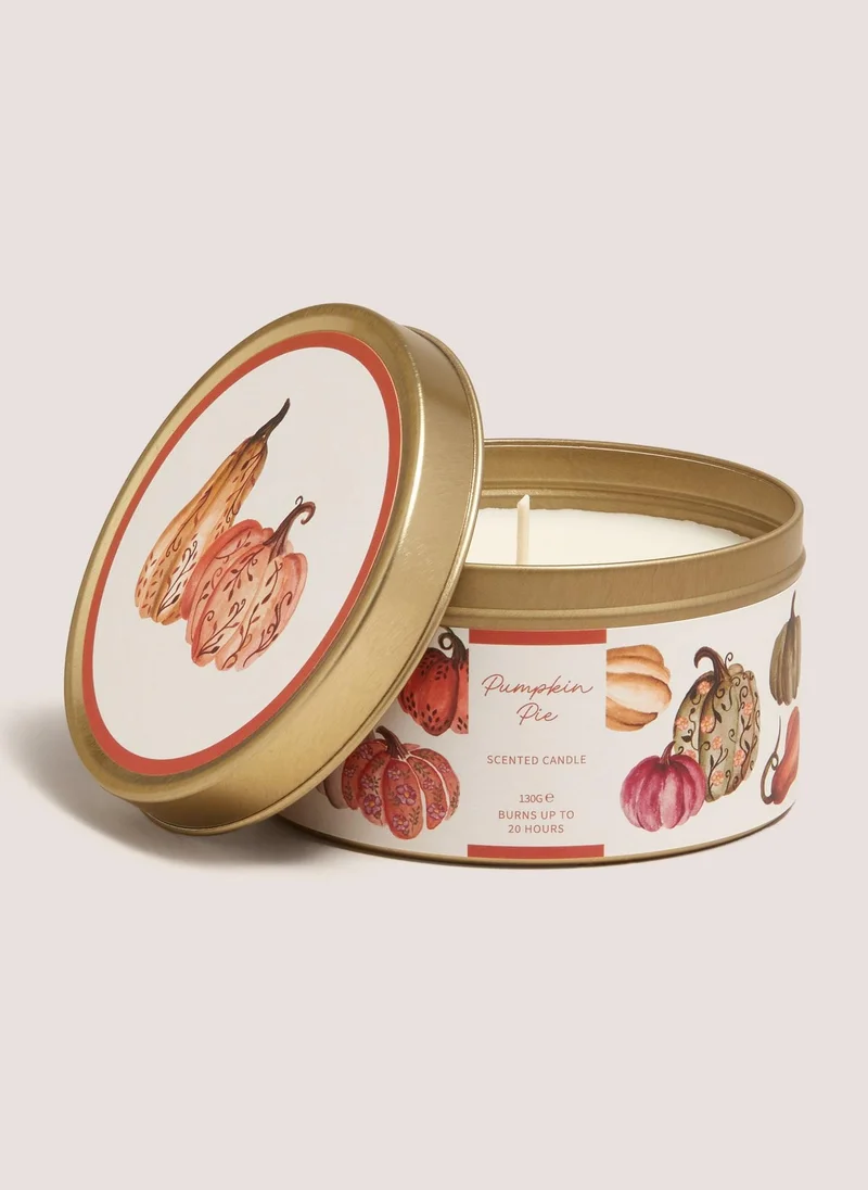 Matalan Pumpkin Pie Leaf Tin Candle Cream