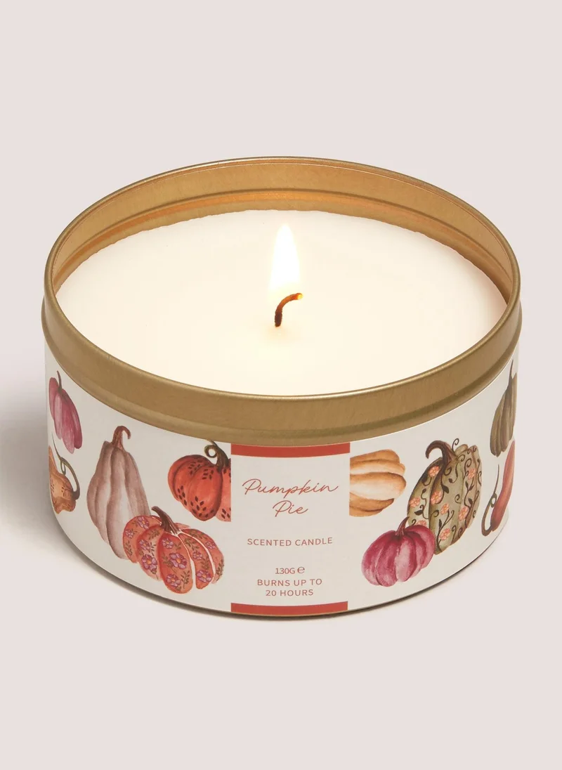 Matalan Pumpkin Pie Leaf Tin Candle Cream
