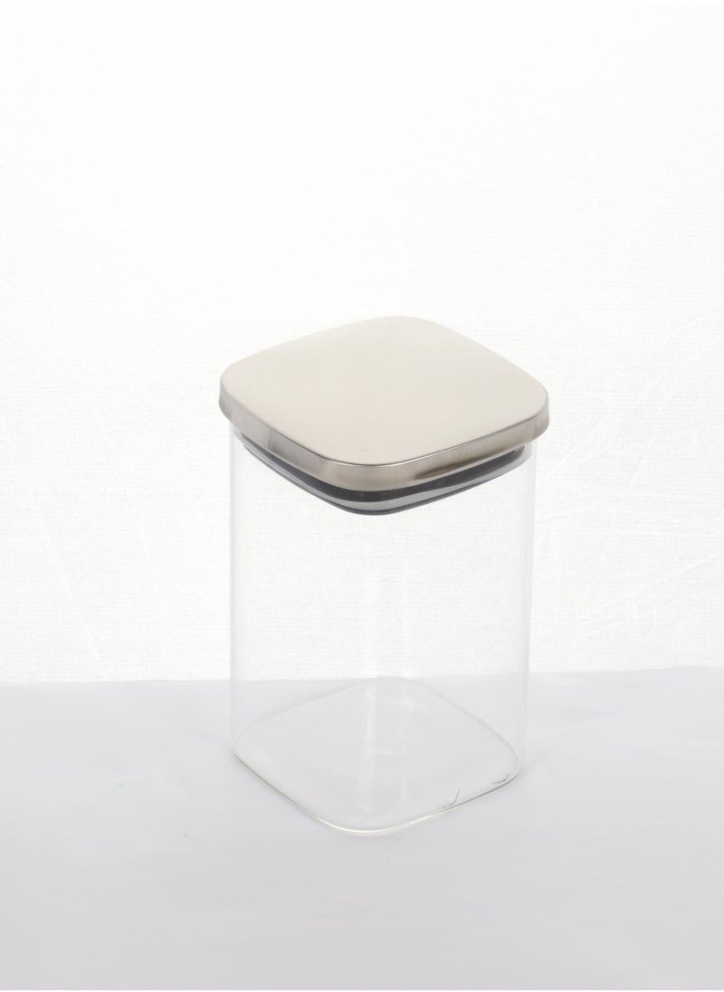 HOMEVEO - Clear glass container with elegant design - modern and ideal food storage - Image 1
