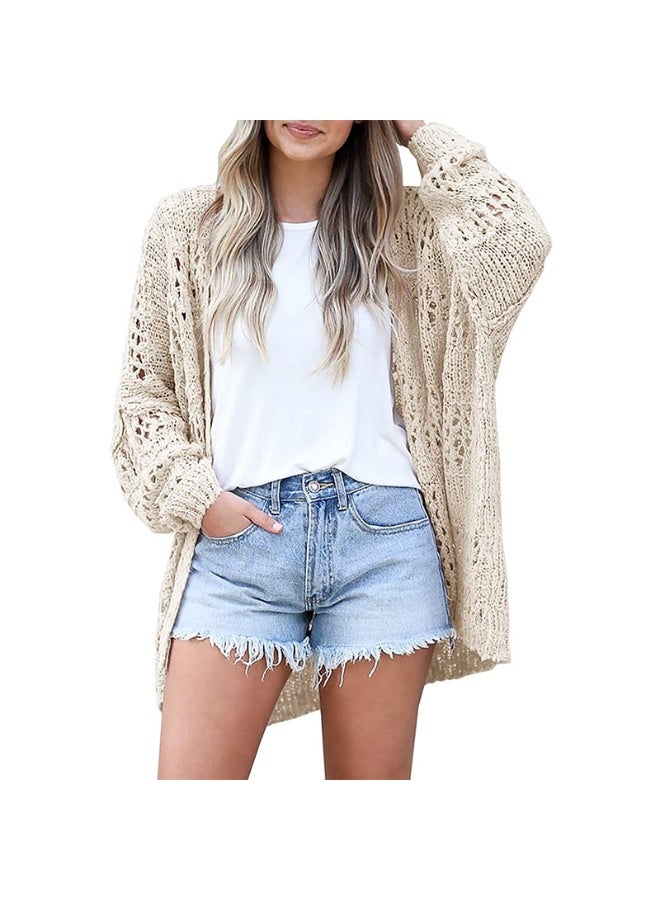 NIBEMINENT Long-sleeved Cardigans Open Stitch Crochet Spring Sweaters Knitted Oversized Sweater Tops Hollow Out Crochet Knitwear - Image 1