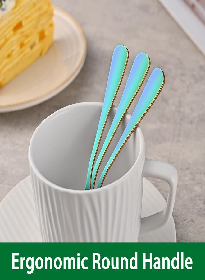 Dehov 5.5 Inch Espresso & Tea Spoons,Set Of 8 Rainbow Stainless Steel Small Coffee Spoons,Multicolored Demitasse Spoon,Mini Seasoning Spoon - Image 5