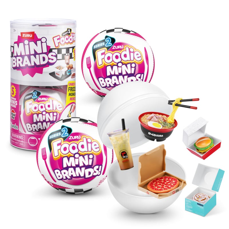 Mini Brands Foodie Series 2 (2 Pack) by ZURU Real Miniature Fast Food Brands Collectible Toy, 5 Mystery Brands for Girls, Teens, Adults, Collectors Perfect Stocking Stuffer and Gift - Image 1