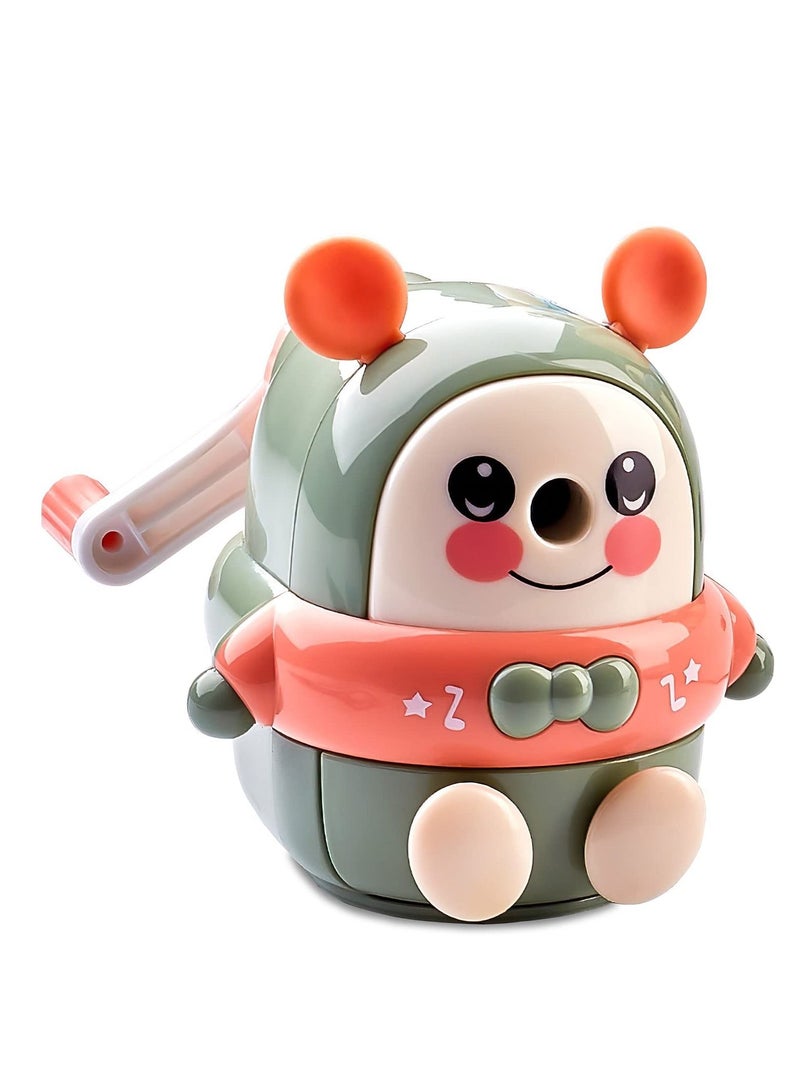 XiuWoo Pencil Sharpener Creative Cute Children's Hand-cranked Learning Stationery Labor-saving Non-slip Bottom Seat is Easy to Use and Safe for School Students' Office - Image 1