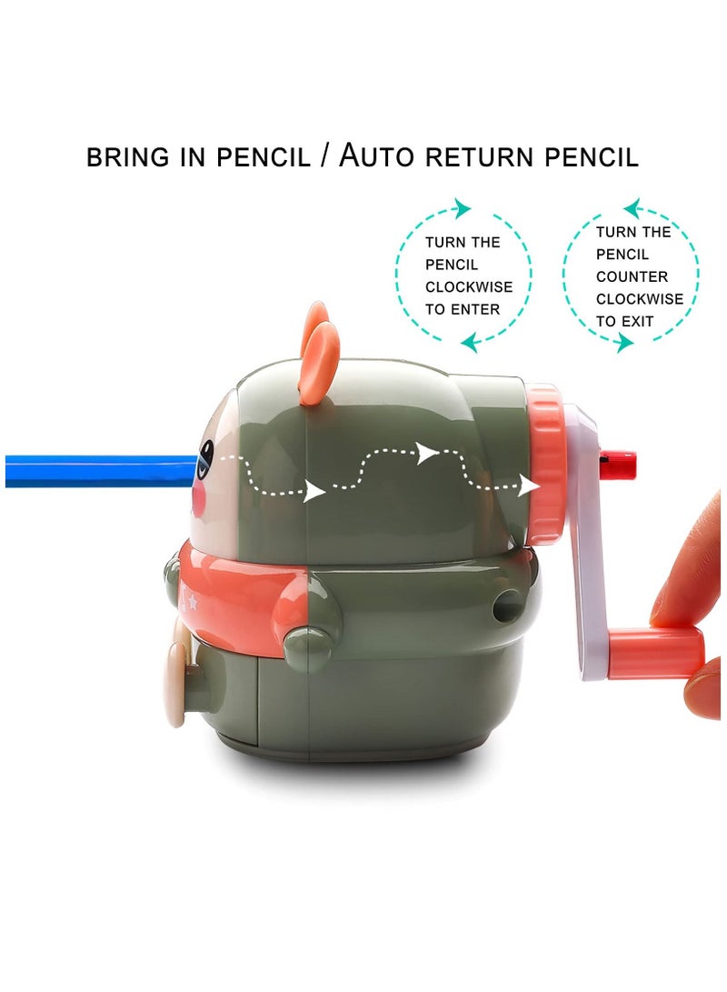 XiuWoo Pencil Sharpener Creative Cute Children's Hand-cranked Learning Stationery Labor-saving Non-slip Bottom Seat is Easy to Use and Safe for School Students' Office - Image 3