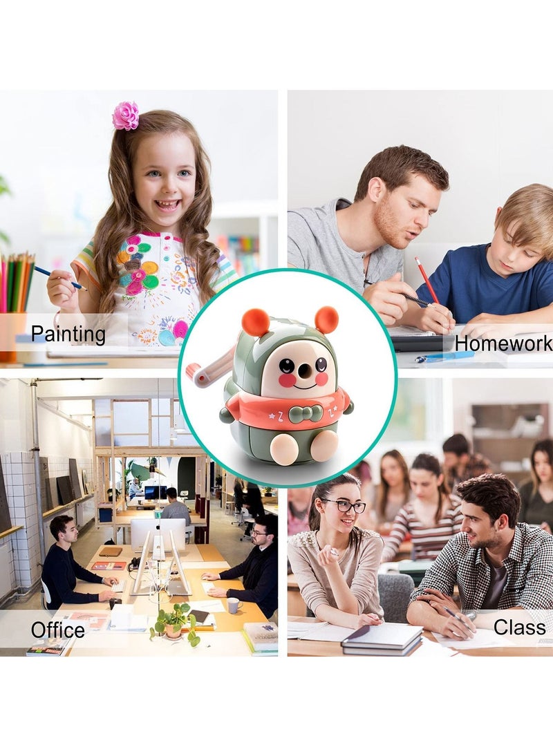 XiuWoo Pencil Sharpener Creative Cute Children's Hand-cranked Learning Stationery Labor-saving Non-slip Bottom Seat is Easy to Use and Safe for School Students' Office - Image 5
