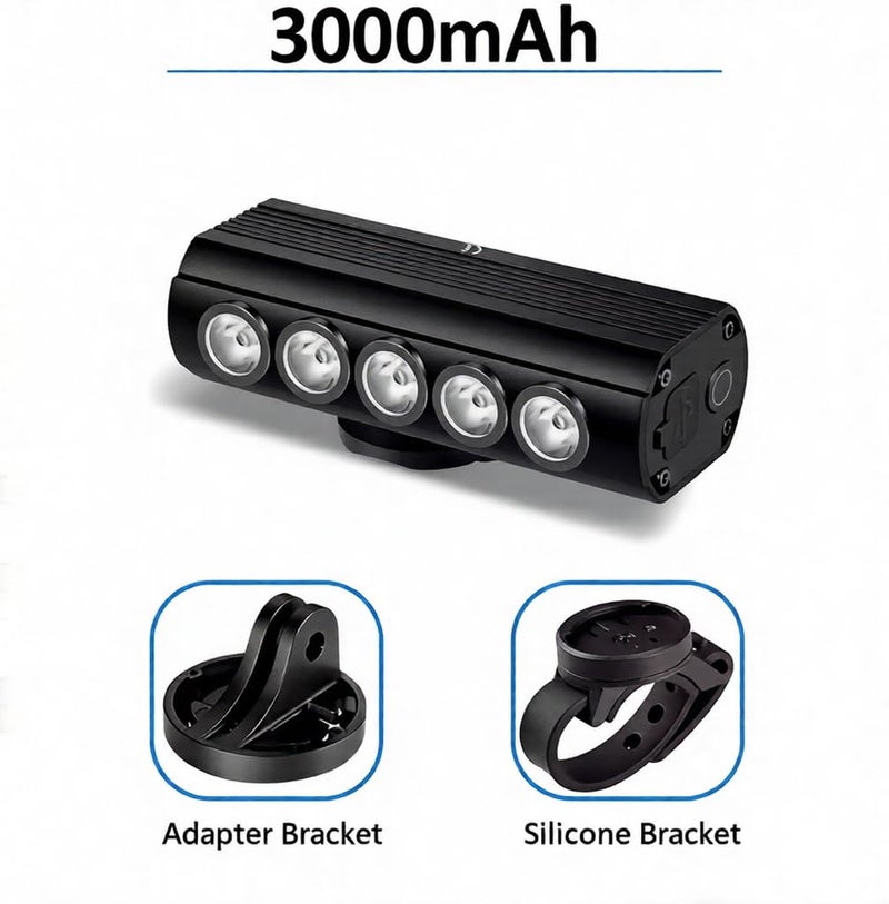 Linist 1000 Lumen Rechargeable Bicycle Headlight, 3000mAh USB Type-C Cycling Front Light, Aluminum Alloy Bicycle Flashlight with 4 Modes, Waterproof LED Bicycle Light for MTB & Road Bicycle - Image 5