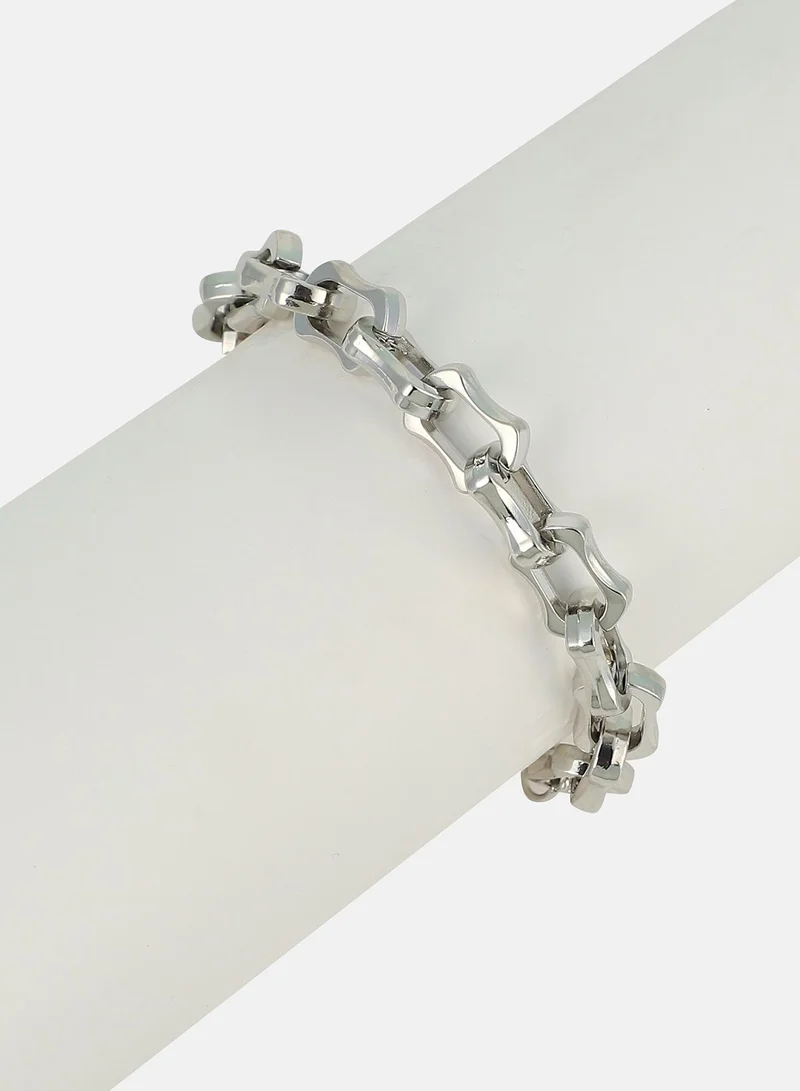 SOHI  Women The Bracket-Link Chain Bracelet | Chrome  Colour | One-Size | Metallic Alloy Material | Lobster Clasp Closure | Bracelet For Casual & Evening Wear for Women | Best Price UAE
