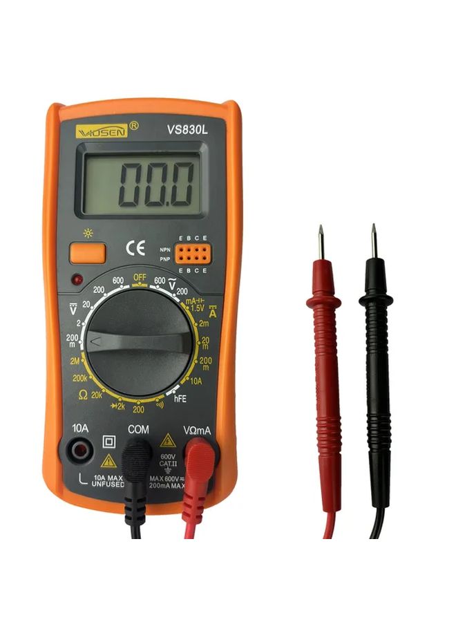 Red Digital Multimeter Tester DC AC Voltmeter Amp Ohm Voltage Current Continuity - Image 2