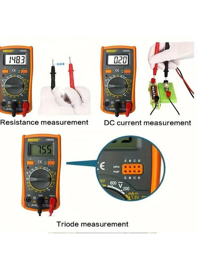 Red Digital Multimeter Tester DC AC Voltmeter Amp Ohm Voltage Current Continuity - Image 5