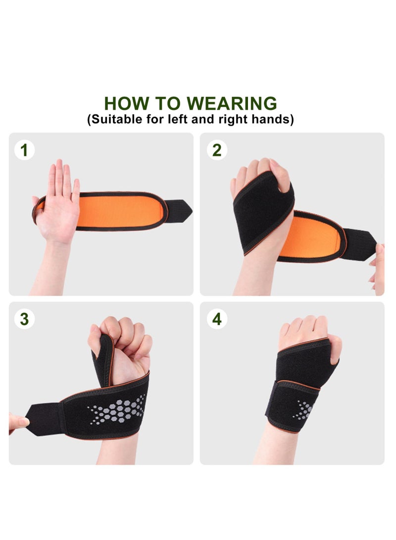SOLARAE 2 Pack Wrist Compression Strap and Brace, Sport Wrist Support for Women and Men â€“ Ideal for Work,Fitness, Weightlifting, Yoga, Sports,Tendonitis â€“ Adjustable Splint Fits Right and Left Hand - Image 4