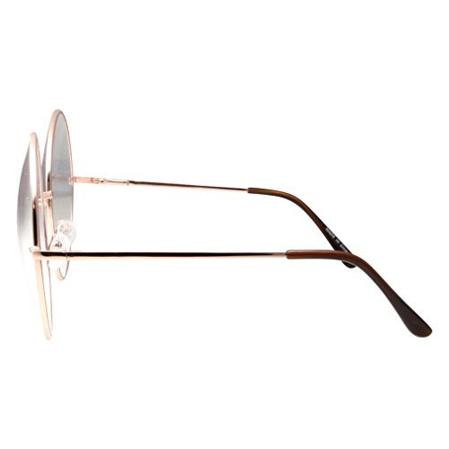 grinderPUNCH XXL Super Oversized Fashion Glasses Round Circle Frame Clear Lens Gold - Image 4