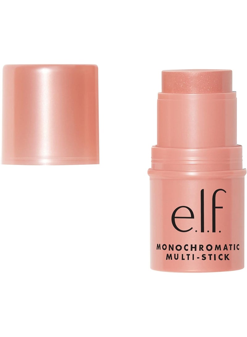 e.l.f. Monochromatic Multi Stick, Luxuriously Creamy & Blendable Color, For Eyes, Lips & Cheeks, Glistening Peach, 0.17 Oz (5g)