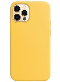 Mat silicone solid plain protective case for Apple iPhone 12 Pro Max Yellow