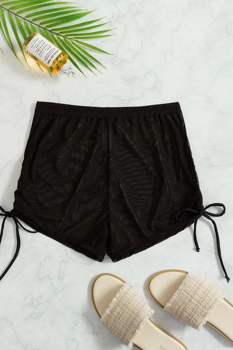 Angelsin Tulle Beach Shorts Pareo Cover Up Kimono