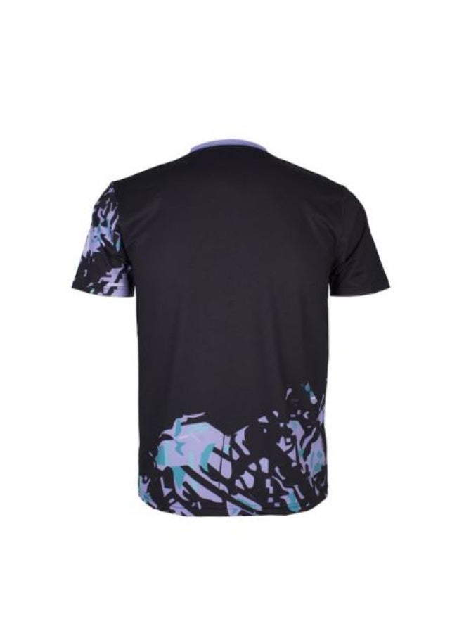 Apacs RN 10161 Badminton T-Shirt, Black/Purple – Lightweight Quick-Dry Sports T-Shirt, Breathable Athletic Wear for Badminton, Training & Indoor Sports - Image 2
