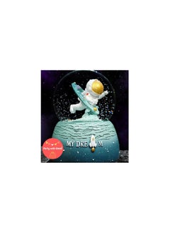 Party with Emma Snow Globe for Kids Spaceship Unicorn Snow Globes with Musics Led for Girls Granddaughters Babies Birthday (Astronaut Green)  - Image 2