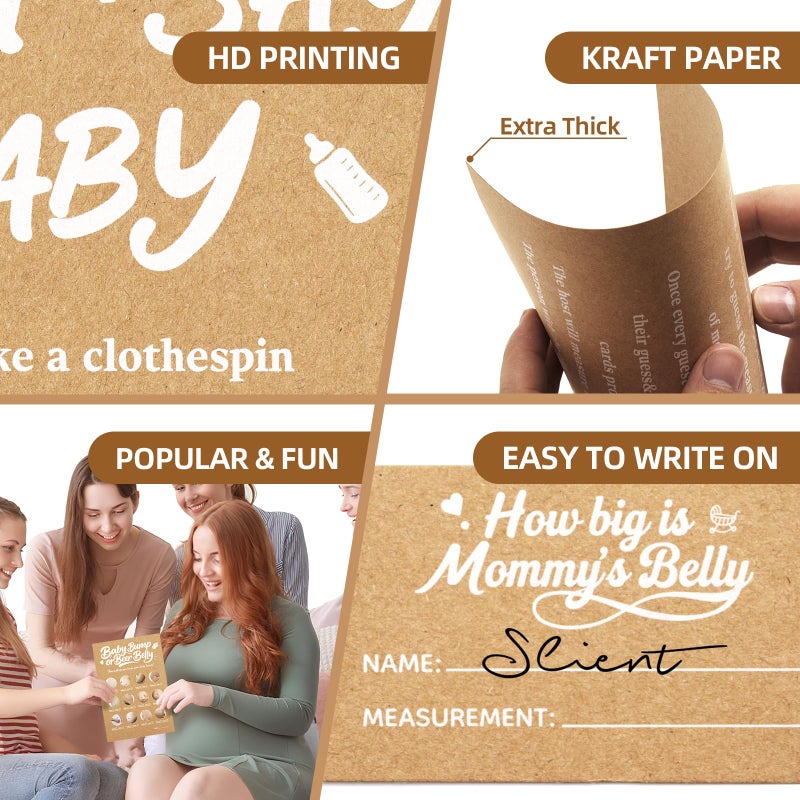 OLOUTAB Baby Shower Games Boy-8 Games,Fun and Easy to Play,Includes Baby Bingo,Don't Say Baby,Guess Who Mommy or Daddy,Word Scramble,Prediction and Advice Cards,How Big is Mommys Belly,Baby Trivia - Image 5