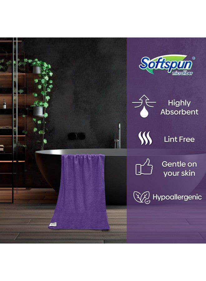 SOFTSPUN Microfiber Hair & Face Care Bath Towel 1pc 60x120cm Purple! Ultra Absorbent Super Soft & Comfortable Quick Drying for Men & Women Daily Use Pack of 1 Extra Large Size Unisex. - Image 2