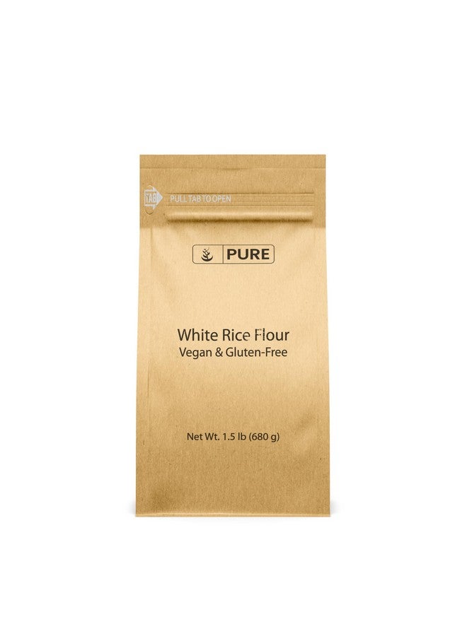 پيور اوريجينال انجريديانتس دقيق الأرز الأبيض بمكونات أصلية نقية (1.5 رطل) غير مبيض وغير معالج، بديل للدقيق، نباتي. - Image 1