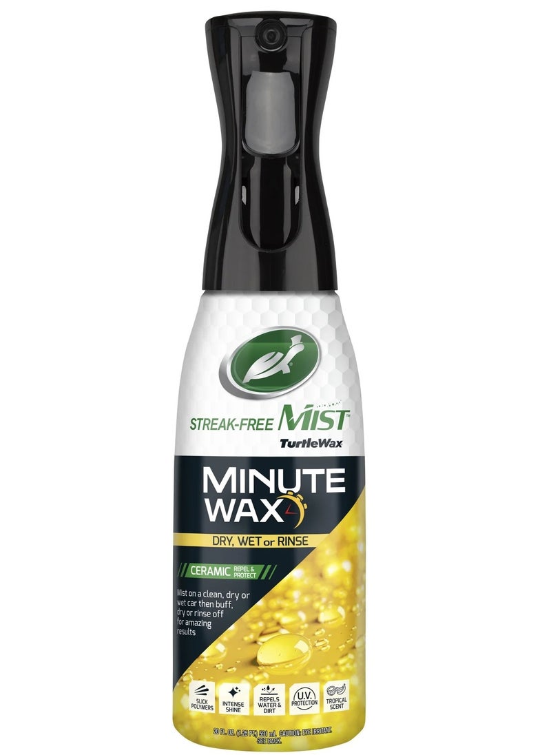 TurtleWax Car Minute Wax 591ml - Use on Dry, Wet, or Rinse, Ceramic Formula with Gloss Polymers, Provides Superior Protection & Long-Lasting Shine  - Image 1