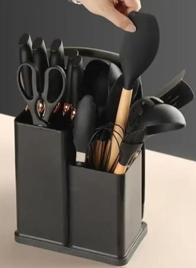 TIGER Kitchen Utensil Set 19 Piece Silicone - Non-Stick Cooking Tools Kit Includes Knives, Spatulas, Spoons, Ladles for Professional Chefs or Home Cooks - Image 2