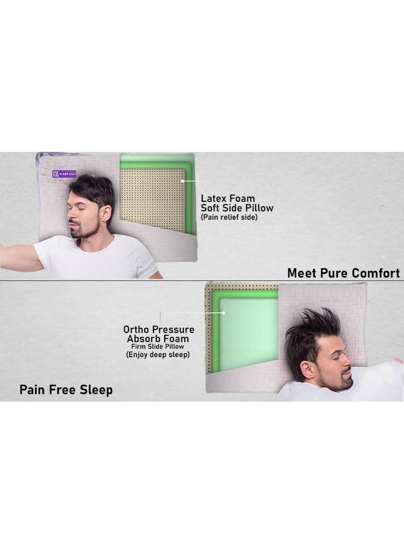 SLEEP XPERT - SLEEP XPERT Adaptex Pro 3 Layer Adjustable Memotex Orthopedic Pillow Natural Latex Memory Foam Pillow Free Viscose Cotton Zipper Cover 3 Years Replacement Warranty 25x17x5 Inch Pack of 4 - Image 1